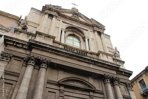 baroque church (san agostino) in catania (sicily - italy)  photo