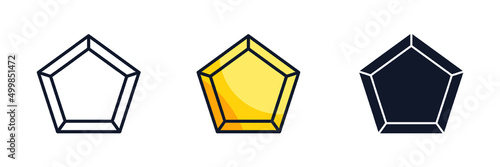 Gems stones. Diamond jewels luxury icon symbol template for graphic and web design collection logo vector illustration