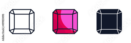 Gems stones. Diamond jewels luxury icon symbol template for graphic and web design collection logo vector illustration