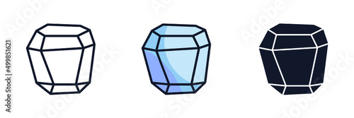 Gems stones. Diamond jewels luxury icon symbol template for graphic and web design collection logo vector illustration