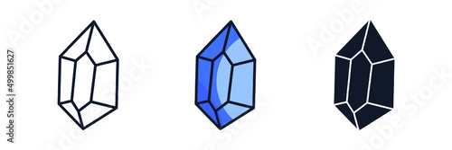 Gems stones. Diamond jewels luxury icon symbol template for graphic and web design collection logo vector illustration