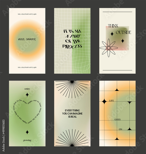 Design backgrounds for social media banner.Set of instagram stories frame templates.Vector cover. Mockup for personal blog or shop.Layout for promotion.Endless square puzzle.	