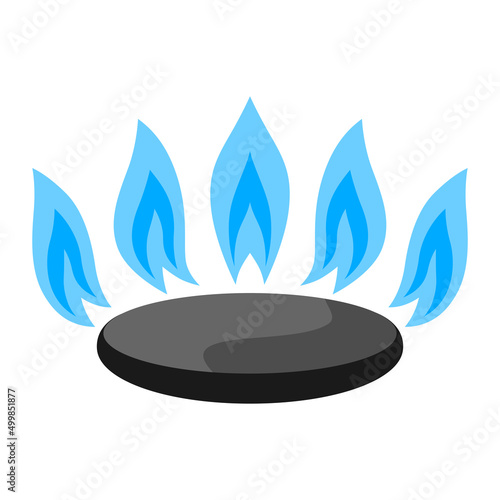 Illustration of natural gas stove burner. Industrial and business image.