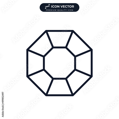 Gems stones. Diamond jewels luxury icon symbol template for graphic and web design collection logo vector illustration