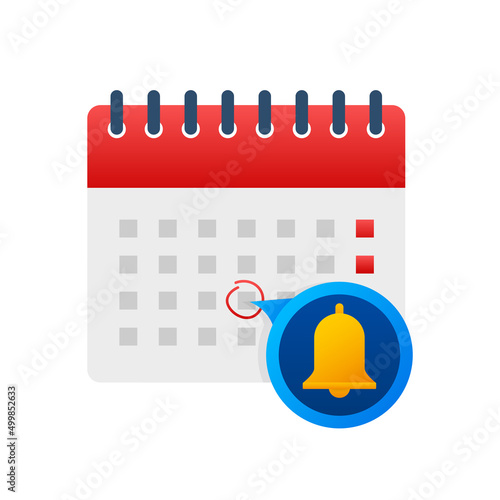 Calendar reminder. Wall calendar. Important, schedule, appointment date. Vector stock illustration.