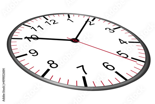 Clock face illustration with second minute hour hands