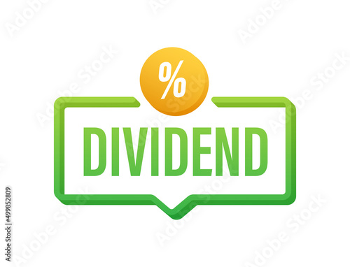 Dividend stocks. Business financial investment. Public company payback profit. Vector stock illustration.