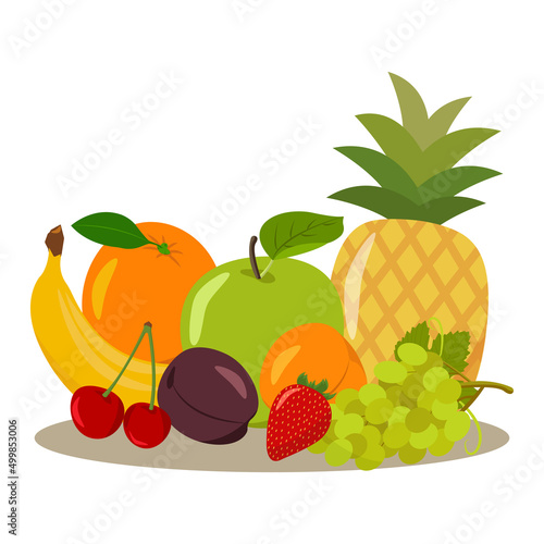 Set of different fruits 
