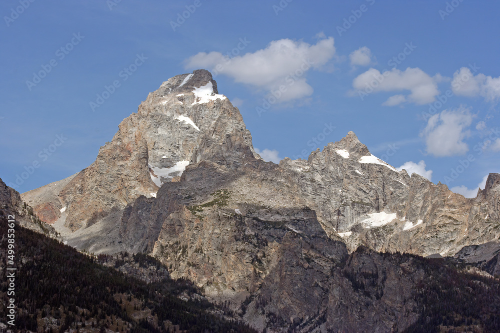 Close up of some of the peaks in the Cathedral Group, Grand Teton National Park Wyoming USA
