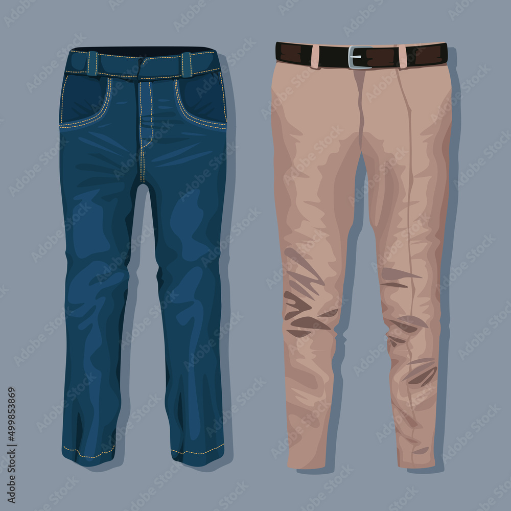 blue and brown pants