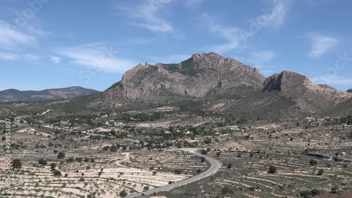 Busot Spain view from castle to mountains in historic village tourist attraction near El Campello and Alicante photo