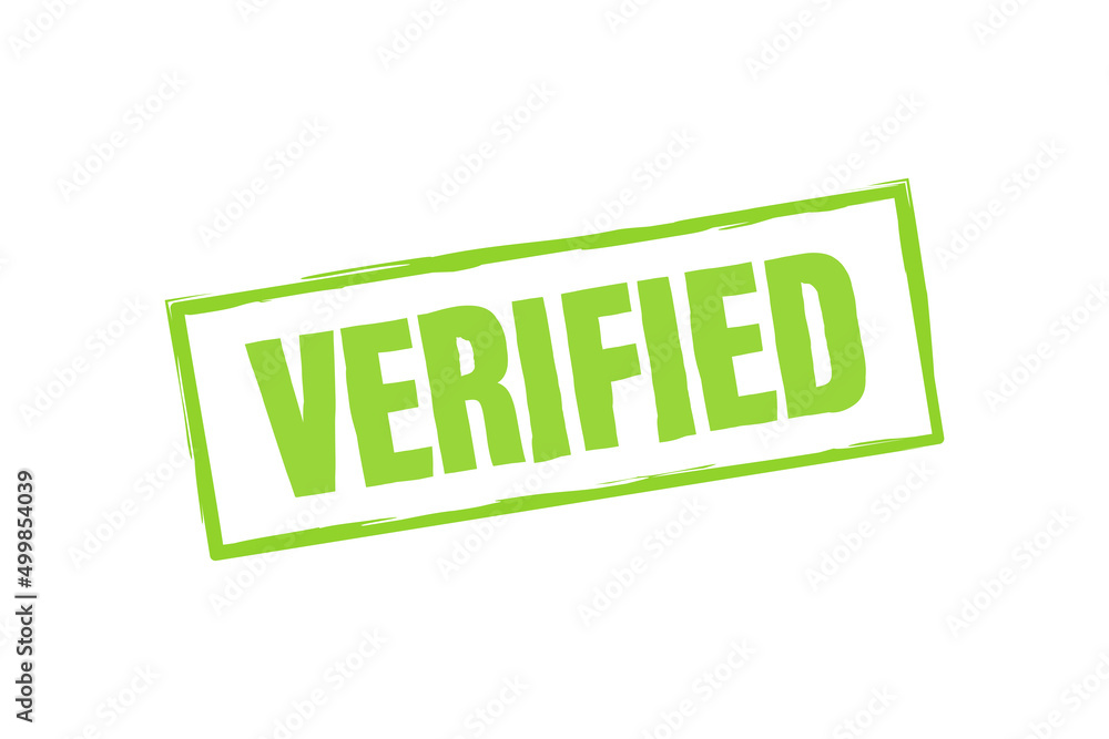 Fototapeta premium Verified square grunge. Checkmark icon. Vector stock illustration.