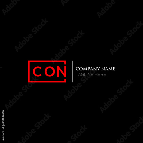 CON logo monogram isolated on circle element design template, CON letter logo design on blach background. CON creative initials letter logo concept.  CON letter design. photo