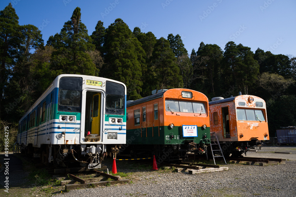 Naklejka premium 「ポッポの丘」に静態保存している鉄道車両