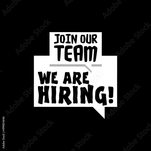 Join our team we are hiring icon isolated on dark background