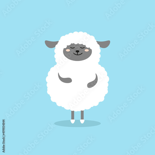 easter cute card with sheep