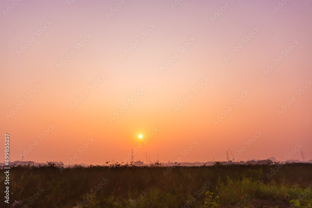 sunset in the field