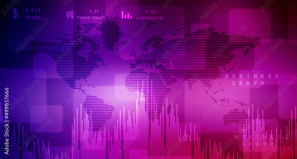 Fototapeta premium 2d rendering Stock market online business concept. business Graph 