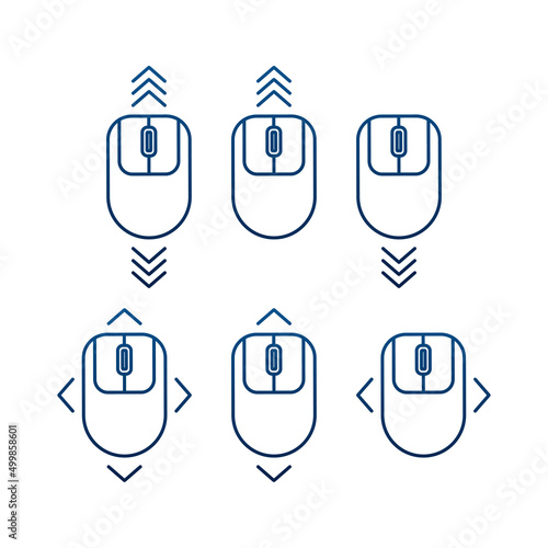 Scrolling mouse. Landing page. Computer mouse. Vector stock illustration.