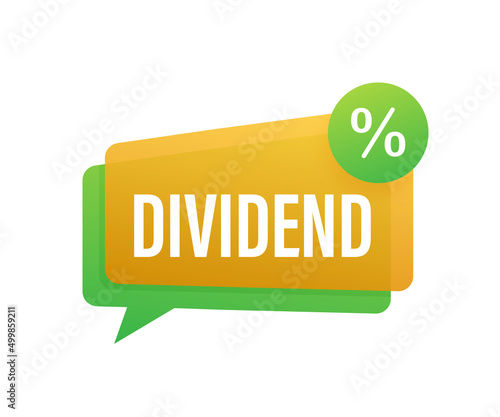 Dividend stocks. Business financial investment. Public company payback profit. Vector stock illustration.