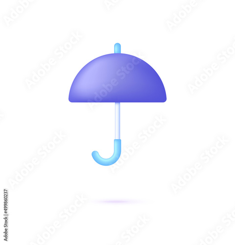 3D Umbrella isolated on white background. Illustration for concept design. Can be used for many purposes.