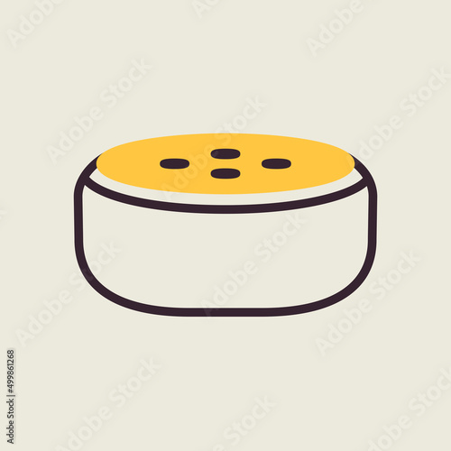 Small smart speaker with voice recognition icon