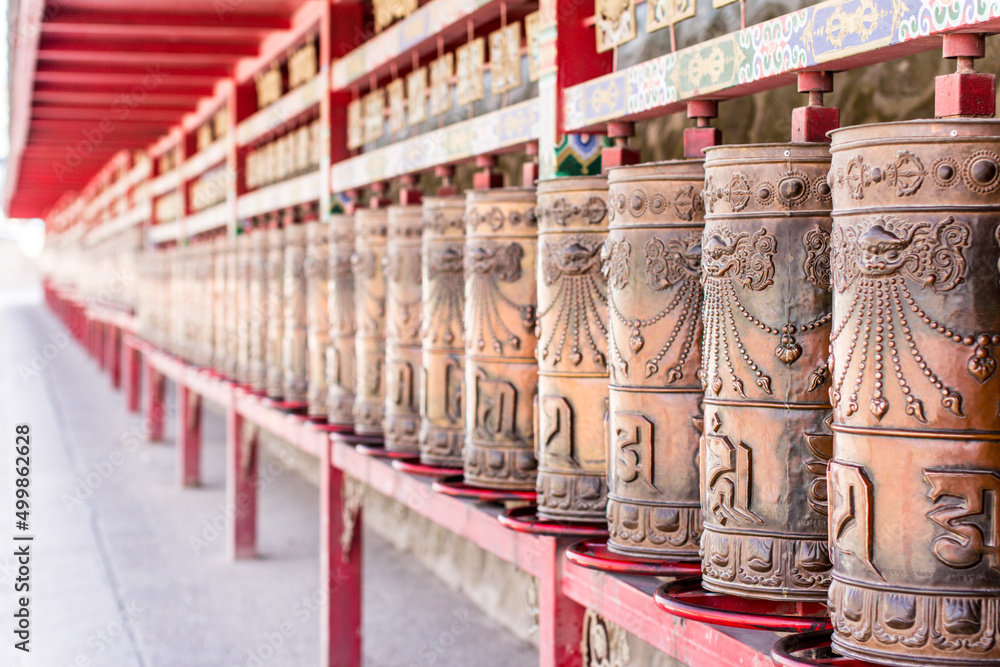 Fototapeta premium Wheels of prayer