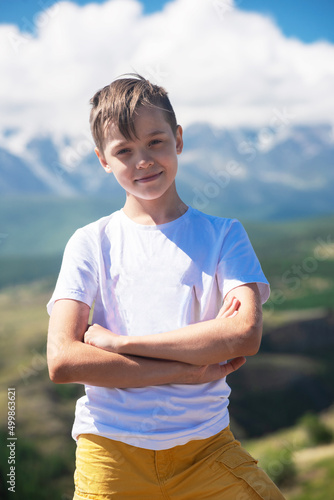 A child funny boy on the Al...