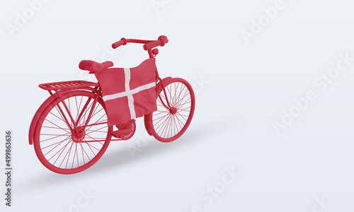3d bycycle day Denmark flag rendering left view