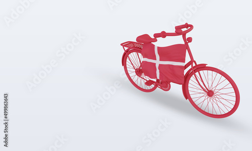 3d bycycle day Denmark flag rendering right view