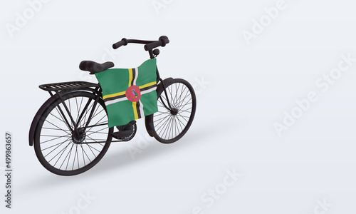 3d bycycle day Dominica flag rendering left view