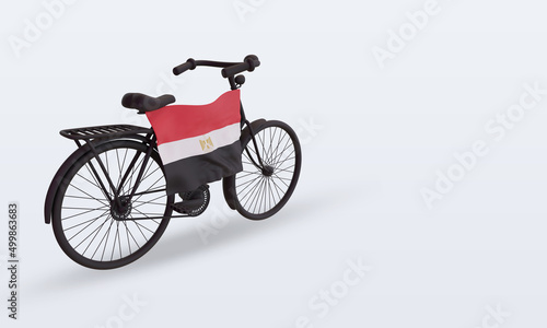 3d bycycle day Egypt flag rendering left view