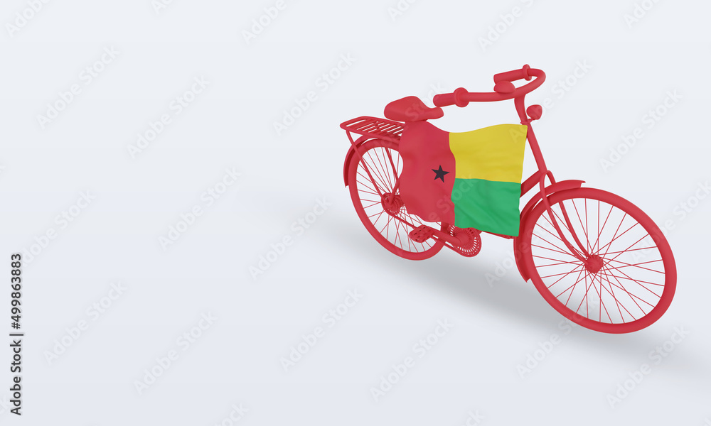 3d bycycle day Guinea flag rendering right view 3d bycycle day Guinea flag rendering right view