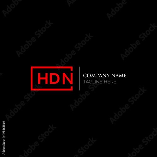 HDN logo monogram isolated on circle element design template, HDN letter logo design on blach background. HDN creative initials letter logo concept.  HDN letter design. photo