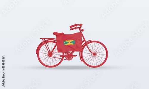 3d bycycle day Grenada flag rendering front view