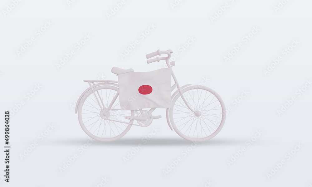 3d bycycle day Japan flag rendering front view