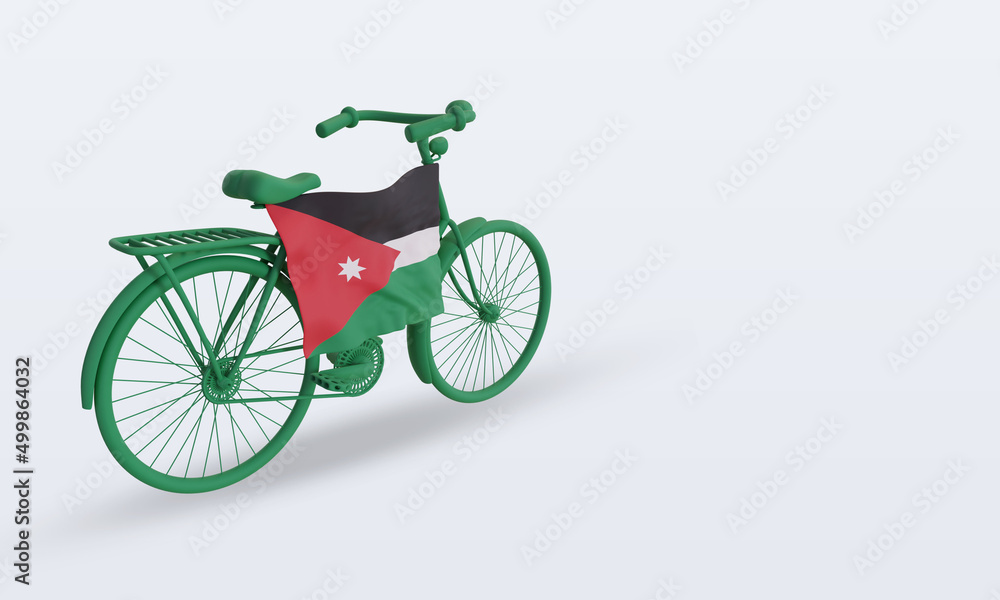 3d bycycle day Jordan flag rendering left view 3d bycycle day Jordan flag rendering left view