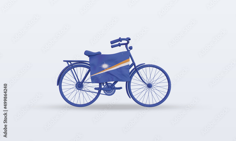 3d bycycle day Marshall Islands flag rendering front view 3d bycycle day Marshall Islands flag rendering front view