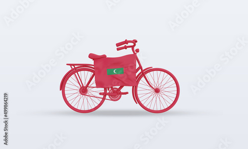 3d bycycle day Maldives flag rendering front view