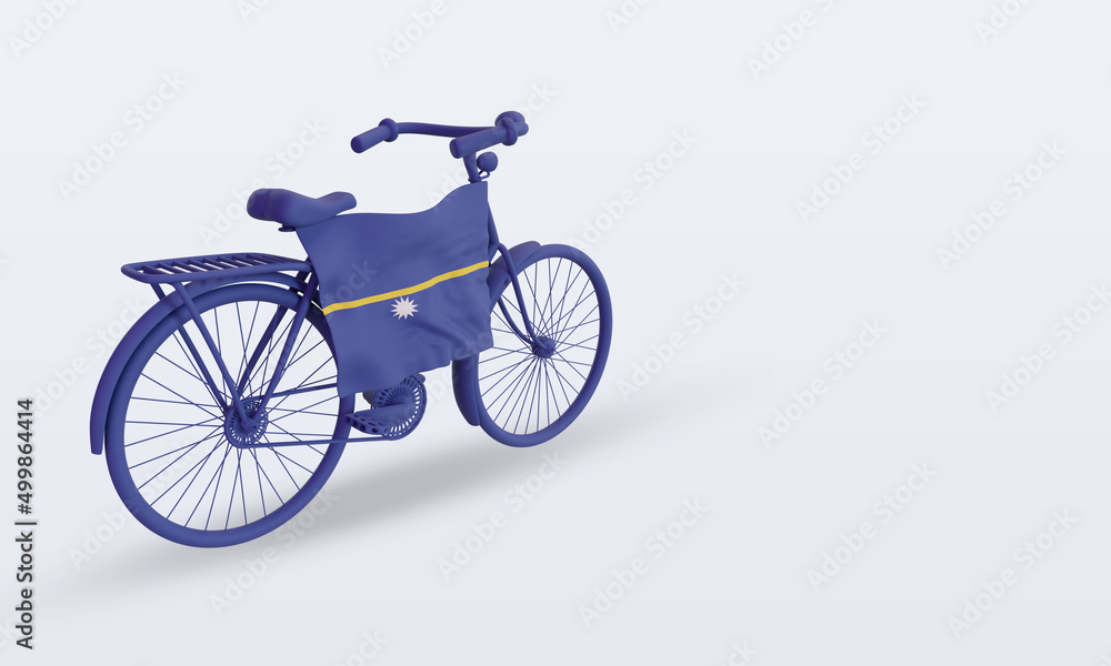 3d bycycle day Nauru flag rendering left view 3d bycycle day Nauru flag rendering left view