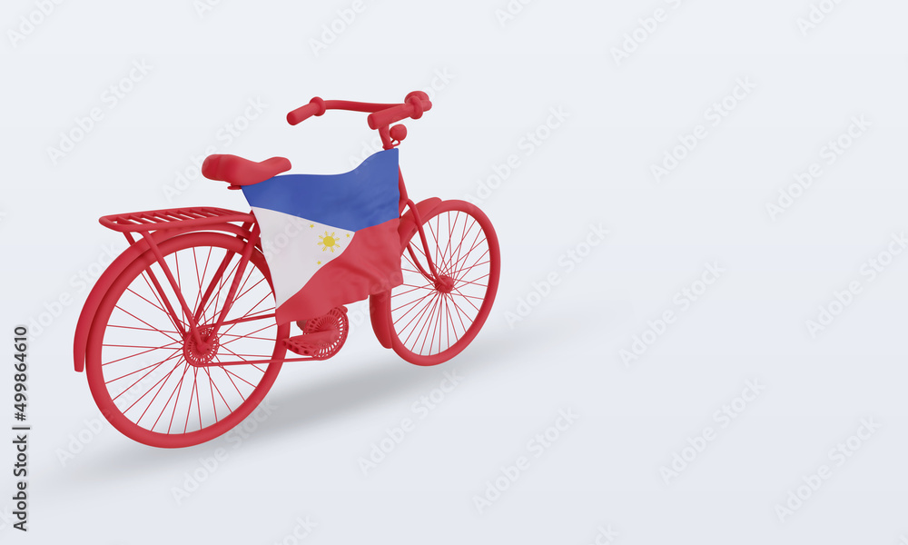 3d bycycle day Philippines flag rendering left view