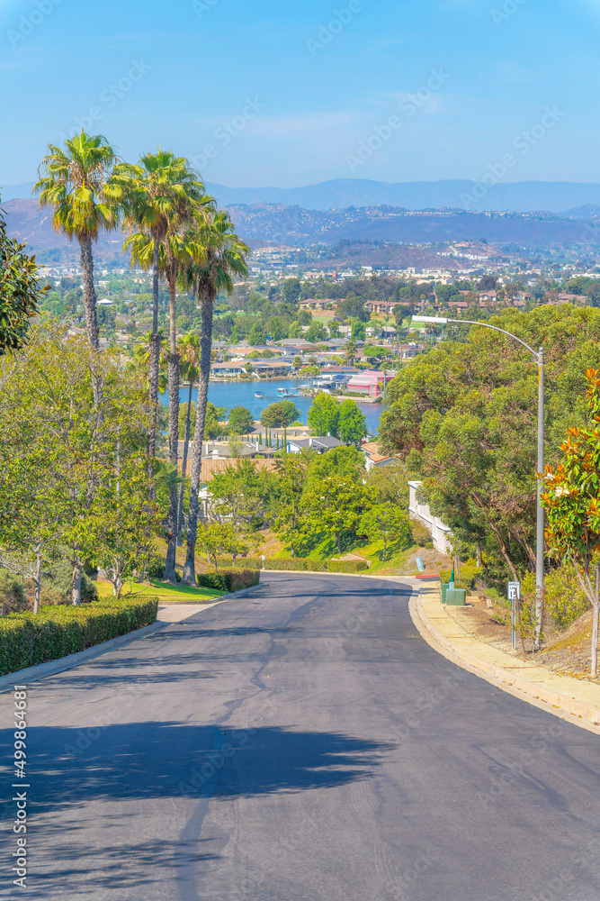 Downhill road at San Marcos in San Diego, California
