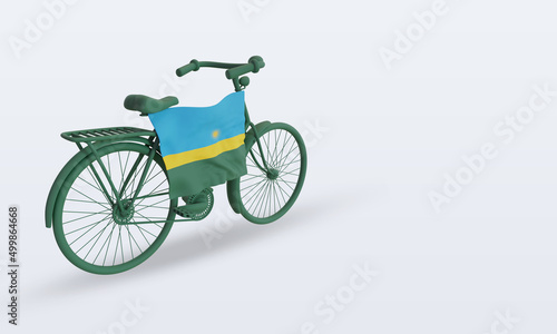 Fototapeta Naklejka Na Ścianę i Meble -  3d bycycle day Rwanda flag rendering left view