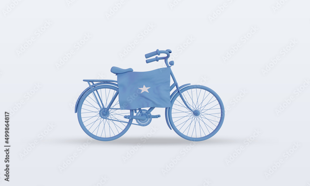3d bycycle day Somalia flag rendering front view