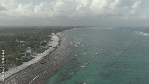 Wallpaper Mural Vacations in Tulum Beach, paradisiacal beach in Tulum, sea taken by sargasso algae 4 Torontodigital.ca