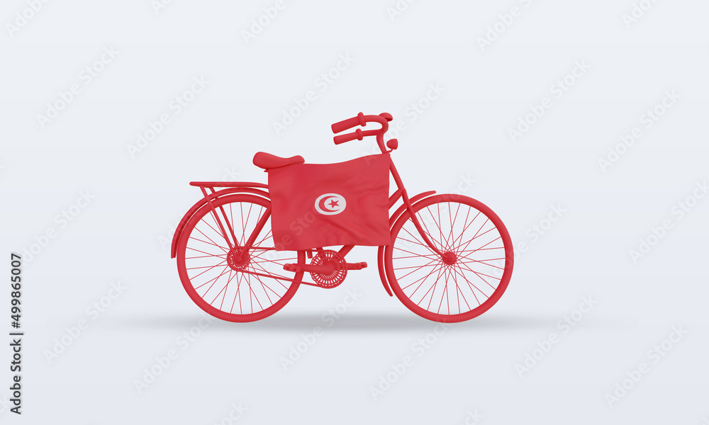 3d bycycle day Tunisia flag rendering front view 3d bycycle day Tunisia flag rendering front view
