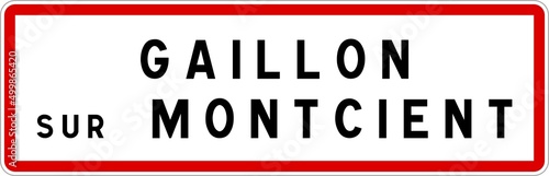 Panneau entrée ville agglomération Gaillon-sur-Montcient / Town entrance sign Gaillon-sur-Montcient photo