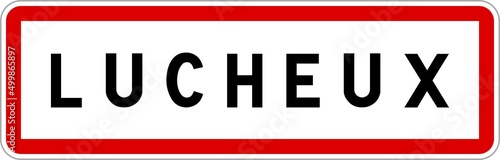 Panneau entrée ville agglomération Lucheux / Town entrance sign Lucheux