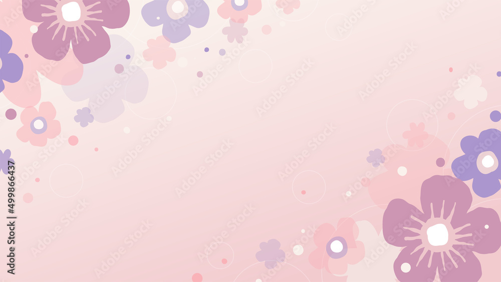 floral background with flowers in pink and purple tone, background for text