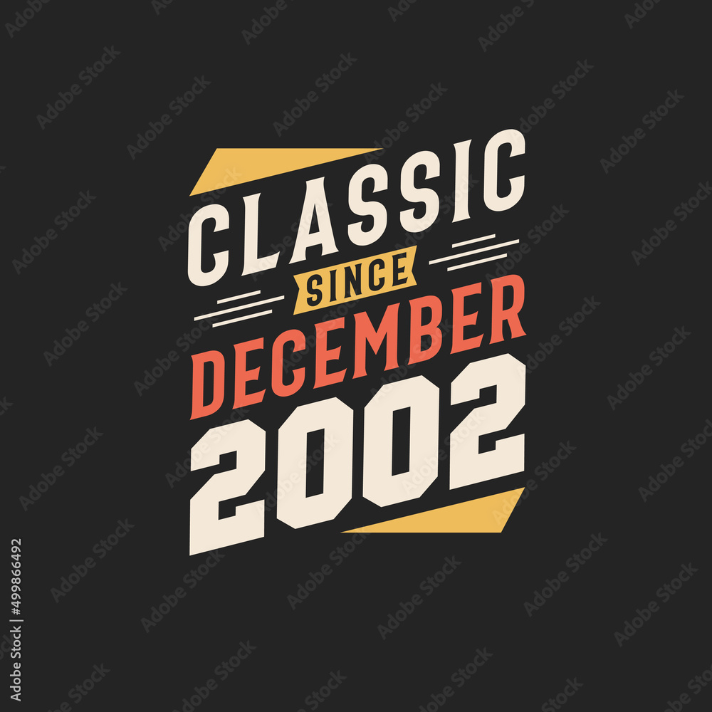Fototapeta premium Classic Since December 2002. Born in December 2002 Retro Vintage Birthday